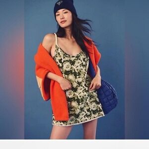 Free People Green Floral Hot Shot Dress Romper Size L